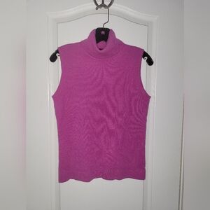 Dana Buchman Cashmere Pink Sleeveless Turtleneck